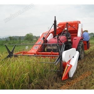 Suspended fully fed rice wheat combine harvester